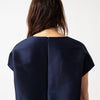 Tucked Sleeve Blouse in Navy