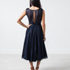 Voile V-Neck Dress in Navy