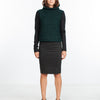Boucle Turtle Neck in Green/Black