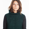 Boucle Turtle Neck in Green/Black