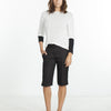 Square Stitch Knee Short in Black