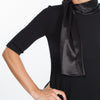 Tie Neck Wool Dress in Black