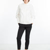 Trim Collar Poplin Blouse in Off White