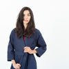 Sateen Trench in Navy