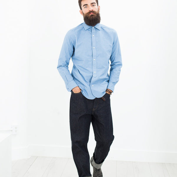 British Officer's Shirt in Sky Blue