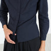 Wrinkled Tux Shirt in Navy