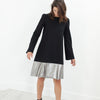 Border Dress in Black/Silver