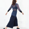 Cuffed Mesh Tee in Navy/Black