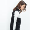 Contrast Felted Sweater in Black