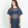 Mesh Over Tee in Navy