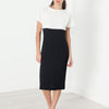 Pearl Fastened Dress in Cream/Black