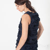 Ruffled Tank Top in Navy