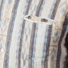 Linen Western Shirt in Beige/Blue