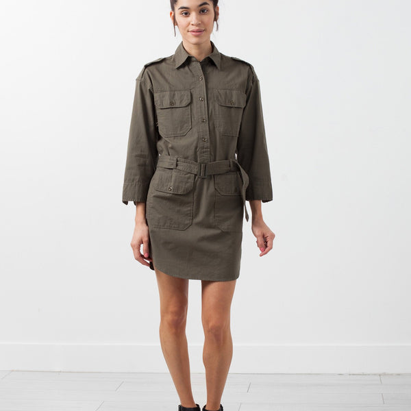 Belted Surplus Dress