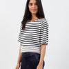 Sleeve Top in Navy Stripe