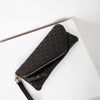 Roxanne Leather Clutch in Black