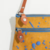 Ink Splatter Shoulder Bag in Mustard/Blue