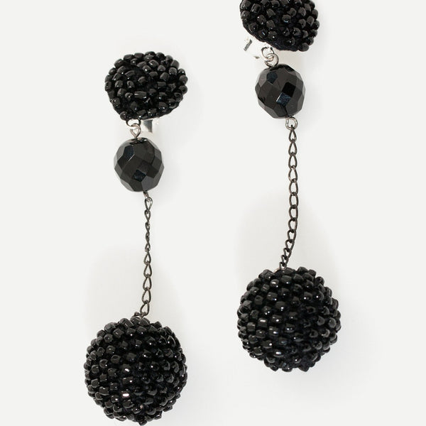 Drop Cluster Earring in Black